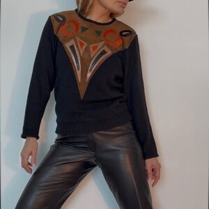 Di Maglieria Vintage Italian Designer Sweater – Genuine Snakeskin & Suede panels